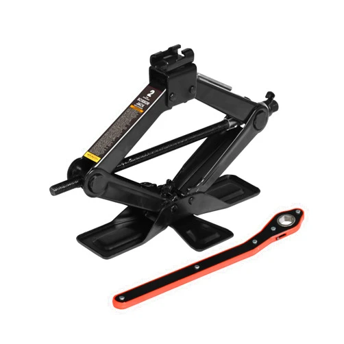 BIG RED AST10202SR-Plus Torin Wide Base Cross Car Scissor Jack: Steel Portable Quick Lift Tire Jacks Include Ratchet Wrench for Car, Truck, Sedans and MPV, 2 Ton (4,409 lbs.) Capacity, Black