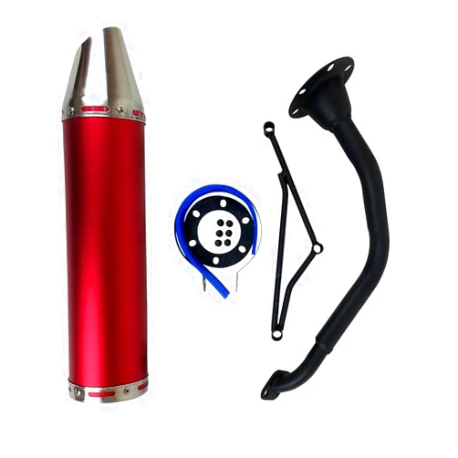 RedCap High Performance Exhaust System for 125cc 150cc GY6 Scooter Moped TaoTao Kymco Vitacci Loud 152QMJ 157QMJ Red