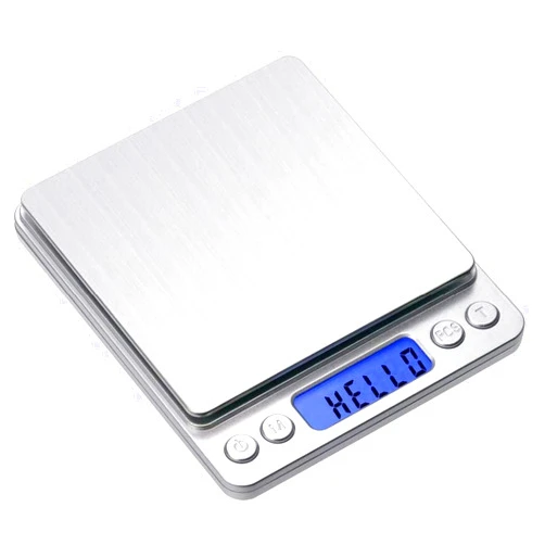 Toprime Digital Gram Scale 500g 0.01g Food Scale High Precision Kitchen Scale Multifunctional Stainless Steel Pocket Scale with Back-Lit LCD Display Tare PCS Features Silver