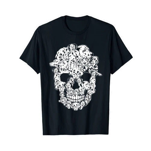 Cool Halloween Dog Lover Gift Skeleton Dogs Tee Funny Halloween Costume Skull Dalmatian Dog Puppy Lover T-Shirt
