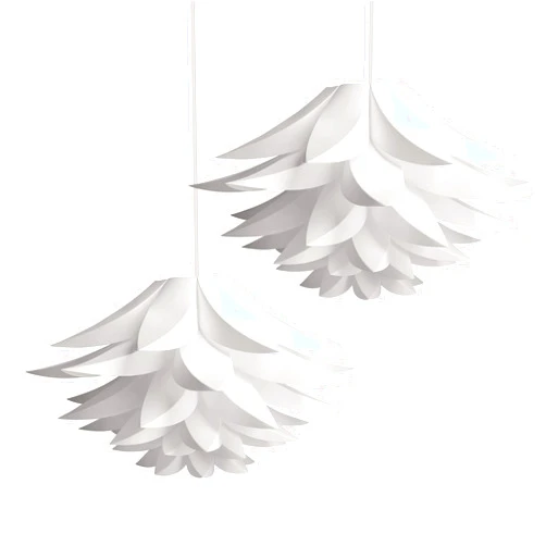 kwmobile Puzzle Pendant Lamp Shade (Pack of 2) - Lotus Flower DIY Lampshade Kit for Hanging Ceiling Light or Floor Lamp - Diameter 20