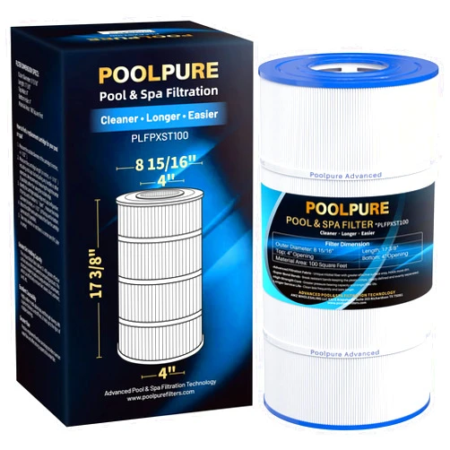 POOLPURE PLFPXST100 Pool Filter Replaces Hayward X-Stream CC1000, CCX1000-RE, Pleatco PXST100, Ultral-B6, Unicel C-8311,Filbur FC-1285, 817-0100N/P, Waterway Pro Clean 100, L x OD: 17 3/8