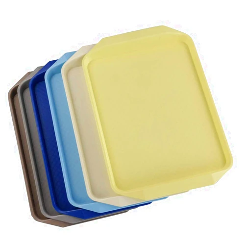 Pekky 6 Pack Fast Food Trays for Eating, Plastic Rectangle Serving Tray, 16.7