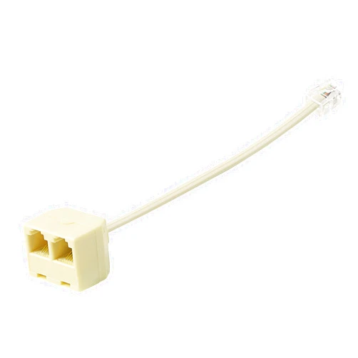 uxcell Telephone Splitter, RJ11 6P4C Phone Jack Male to Female Two Way Phone Line Adapter Converter Cable for Landline Telephone Fax Machine, Beige 1-Pack