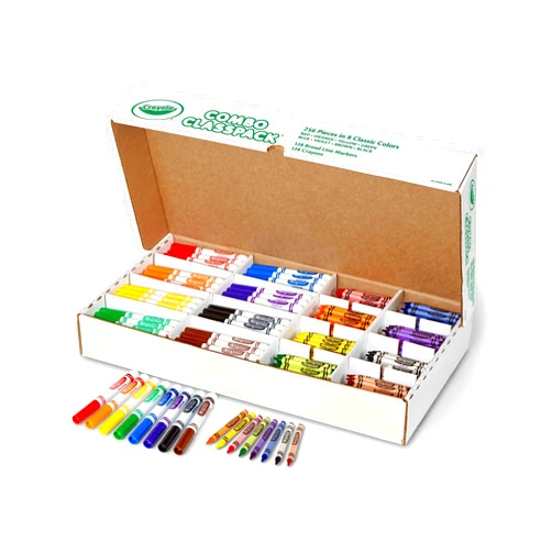 Crayola Crayons and Washable Markers Classpack, 256 Ct, Bulk School Supplies for Teachers, Elementary and Preschool