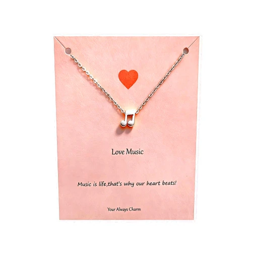 Your Always Charm Heart Music Note Necklace for Women Valentines Day Gifts for Her Dainty Charm Necklace Treble Clef Necklaces Teacher Gifts for Musics Lovers Producer