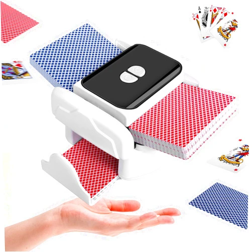 TGHIJKK Rechargeable Automatic Card Shuffler for 1-2 Decks: Low Noise Portable Electric Shuffler Auto Manual Modes - Casino Game UNO Poker Texas Hold'em Blackjack - Family Adults Card Players