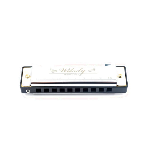 Wilody Harmonica, 10 Holes 20 Tunes Diatonic Blues Harmonica, Professional Deluxe Mouth Organ For Adults, Professional Band Player and Students (silver)