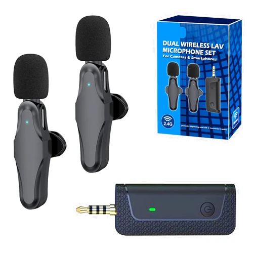 Synergy Digital External Microphone, Compatible with Sony ZV-1F Vlogging Digital Camera External Microphone 2.4GHz Dual Wireless Lavalier Microphone Set for Cameras