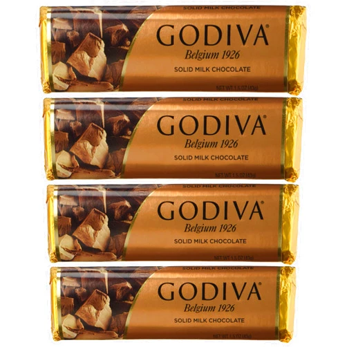 Godiva Chocolatier Solid Chocolate, 1.5 Ounce (Pack of 4) - Packaging May Vary