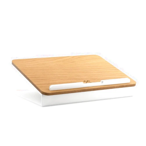 WOODCESSORIES -Laptop Stand Wood for 10-16 inches, MacBook Stand, Ergonomic Desk Riser Made of American Real Wood (Oak)
