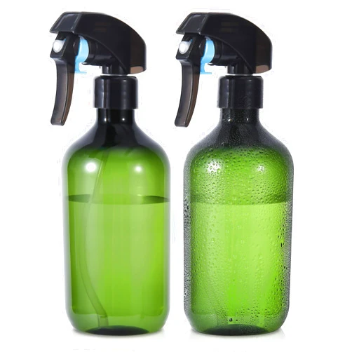 Yebeauty Green Spray Bottle, 2Pcs 17oz 500ml Plastic Plant Mister Spray Bottle Fine Mist Plant Atomizer Watering Sprayer Bottle for Gardening Cleaning Solution with Top Pump Trigger Water