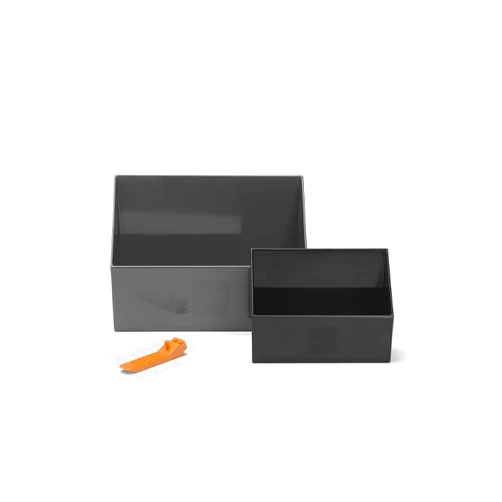 Room Copenhagen LEGO Brick Scooper Set - Easy Clean Up for Building Blocks and Other Toys - 1 Large Dark Stone Gray Scoop 7.63 x 5.19in and 1 Small Black Scoop 5.07 x 3.46in - Includes Brick Separator