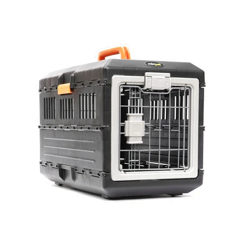 Mirapet USA Pet Carrier & Crate 21'' - Premium Collapsible Design for Cats and Dogs - Portable Kennel for Small Pets - Indoor/Outdoor - 360-Degree Ventilation & Hard Plastic Wall Protection