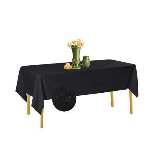 AlGaiety 2 Pack Waterproof Rectangle Tablecloth, 60 x 120 Inch Polyester Tablecloths, Wrinkle Resistant Polyester Tablecloth for Dining Table, Outdoor, Party and Banquets (Black)
