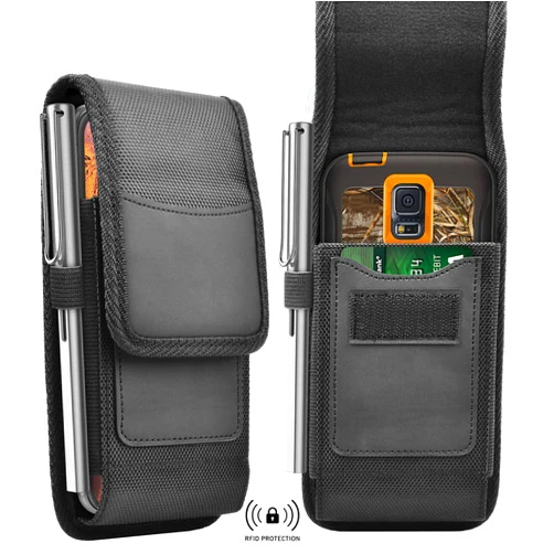 Tiflook Phone Holster for Samsung Galaxy S24 S23 S22 S21 Ultra S20 FE S10 A02S A12 A13 A32 A51 A52 Note 20 Ultra Note 10 Plus Nylon Cell Phone Pouch Belt Holder Carrying Case with Belt Clip,Black