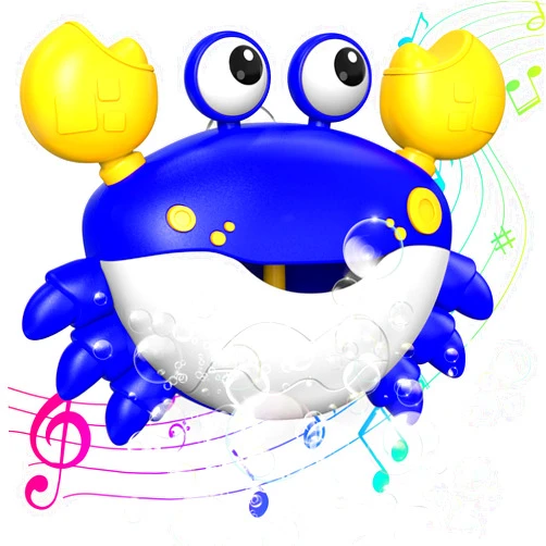 Mailatime Crab Bath Bubble Maker, Bathtub Toys Musical Bubble Machine with 12 Children's Songs, Sing-Along Bath Bubble Machine for Baby, Toddler and Kids（Blue）