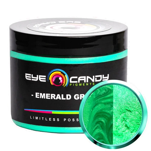 Eye Candy Premium Green Mica Powder Pigments (50 gr) | Multipurpose DIY Arts and Crafts Additive | Acrylic, Woodworking, Bath Bombs, Resin, Epoxy, Soap, Fishing Lures (Emerald Green)