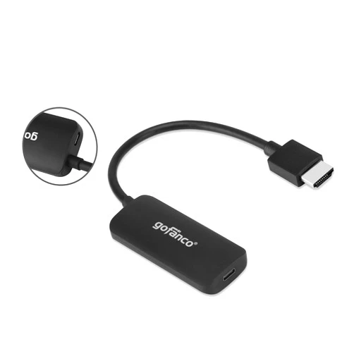 gofanco HDMI 2.0 to USB C Converter (HDMI Computer or Laptop to USB Type C Monitor Adapter) – 4K @60Hz, HDCP 2.2, 2-ch Stereo Audio, USB-Powered - Not Compatible with LG Ultrafine Monitors (HDMIUSBC)