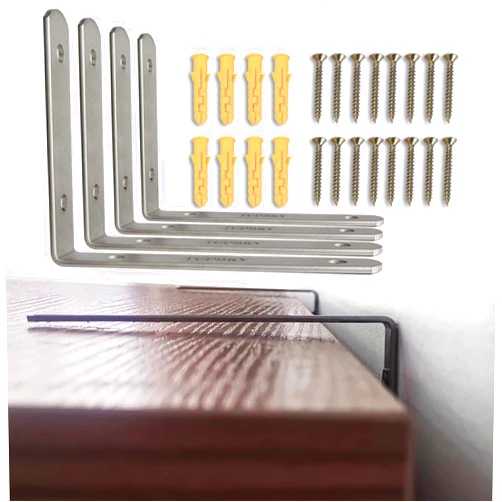 TUPSKY Cabinet Anti Tip Kit, TUPSKY Furniture Anchors Wall Stainless Steel Baby Proofing Bookshelf Falling Prevention Device for Children (2 Pair)