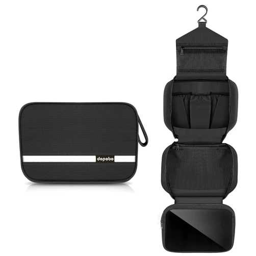 dopobo Travel Toiletry Bag for Women, Dopp Kit for Men, Waterproof Makeup Bag Shaving Bag with Hanging Hook, Portable Toiletry Organizer for Traveling and Camping