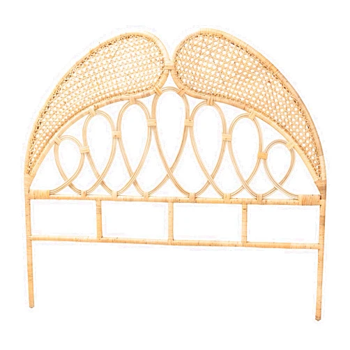Baxton Studio Onika Natural Rattan Standalone Headboard, Queen