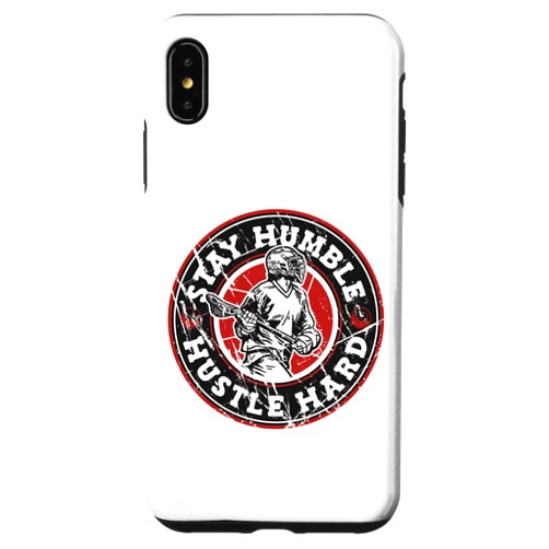 Sticks Lacrosse Ball Boots Gear Gifts For Men iPhone XS Max Stay Humble Hustle Hard Lax Legend Fan Mom Goalie Lacrosse Case