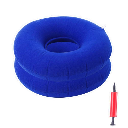 ANABIUP 2 Pack Inflatable Donut Pillow Cushion Inflatable Ring Cushion Seat 15 Inch Round Inflatable Cushion Portable Donut Cushion Pillow for Home Office Chair Wheelchair Car Dark Blue