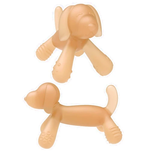 AULEGE 2Pack Silicone Teething Toy for Baby 3-6, 12, 18 Months Infant, BPA Free Soft Silicone Baby Teether for Soothing Teething Pain Relief, Baby Chew Toys for Boy&Girl Birthday, Christmas Gifts