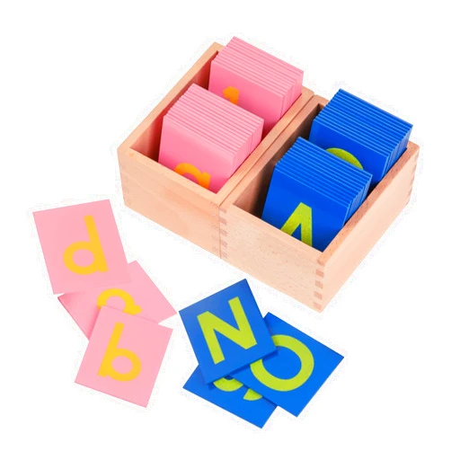 Adena Montessori Lower and Capital Case Sandpaper Letters,Early Child Development Learning Material,ABC Alphabet Preschool Toy Baby English Letters Language Teaching,Montessori Flash Cards for Kids