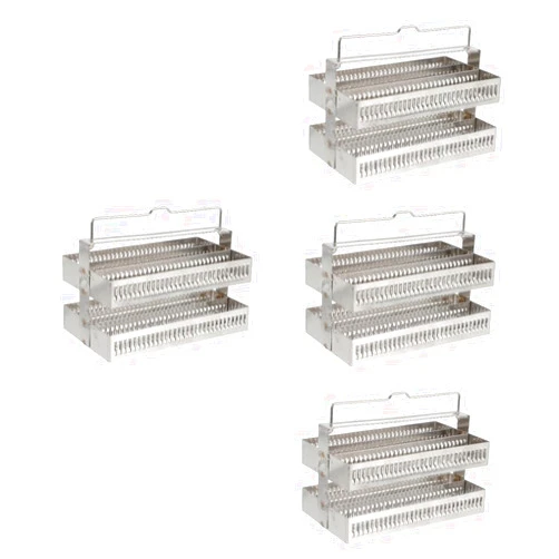 SHOWERORO 4pcs Slide Drainer Microscope Slides Holder Microscope Slide Staining Rack Microscope Holder Tool Stand Tool Tray Microscope Accessories Biology Accessories Stainless Steel Silver