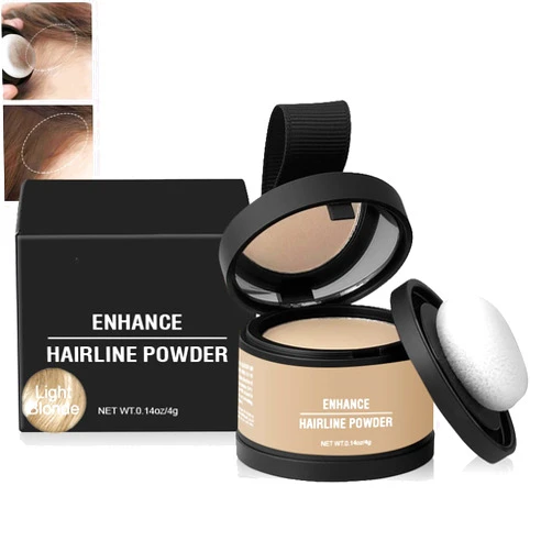 TONBGSEL Enhance Hairline Powder - Instantly Conceals Roots and Fills Thinning Areas (Light Blonde, Medium)
