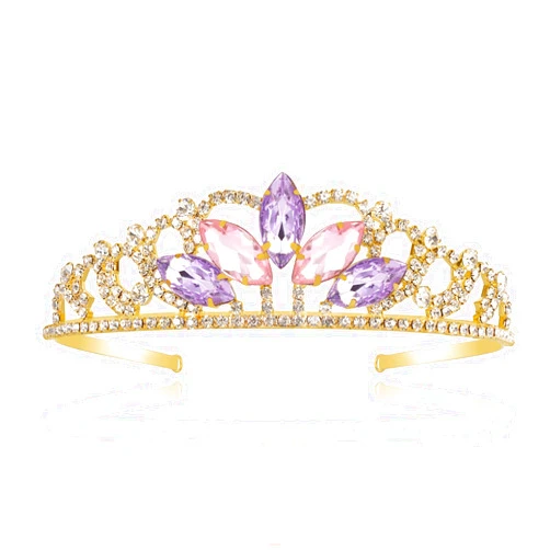 JINSAWW Princess Crown Halloween Cosplay Sparkle Gold Crown Crystal Hair Tiara Costume Accessories for Women Birthday Gift