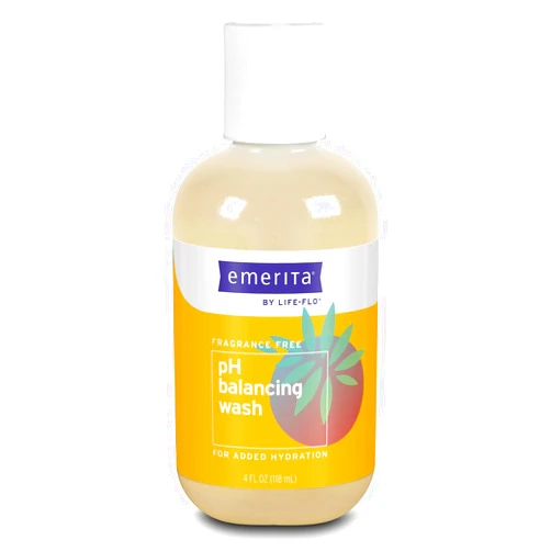 Emerita by Life-flo pH Balancing Feminine Wash, Hydrating Cleanser Soothes Delicate Areas, Fights Odor and Keeps You Feeling Fresh, Made Without Parabens, Fragrance Free, Not Tested on Animals, 4oz