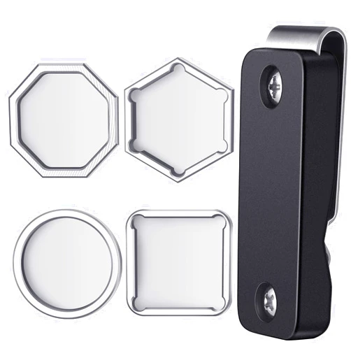 Hicarer Billiards Magnetic Chalk Holder Magnetic Pool Cue Chalk Holder for Belt Clip Circle Hexagon Octagon Square Portable Belt Clip with Metal Chalk Holders for Sport Game Home Hobby