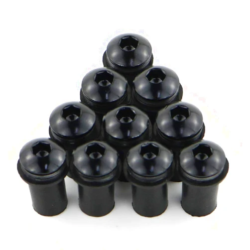Xitomer 10 Sets M5x16 Alloy Motorcycle Windscreen Bolts Wellnut Bolt Kit, Windshield Installation Kit, Works on OEM or Aftermarket Windshields (Black)