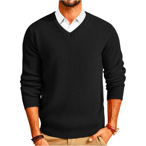PJ PAUL JONES Men Sweaters V-Neck Pullover Sweater Knitwear for Fall Winter