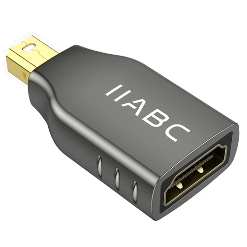 IIABC 4K Mini DisplayPort to HDMI Adapter, Mini DP to HDMI Converter Compatible for MacBook Air/Pro, Mac Mini, iMac, Surface, Monitor/TV/Projector - Grey