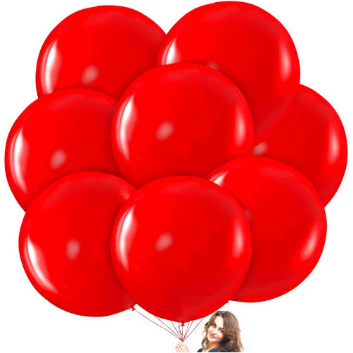 Prextex Red Giant Balloons - 8 Jumbo 36