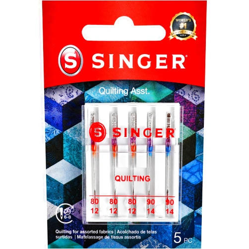 Singer 44729 Quilting Machine Needles, Sizes 80/11 & 90/14, Multicolor 5 Count