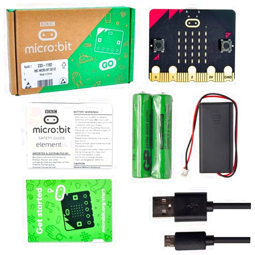KEYESTUDIO Micro:bit V2 Go Kit Original Microbit V2 Starter Kit, with Micro:bit V2, Battery Holder, Micro USB Cable