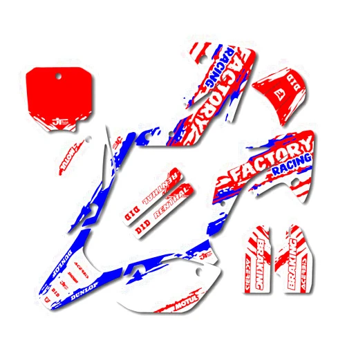 Generic Red White & Blue Slick Racing Graphics Kit Fits Honda 07-22 CRF150R CRF 150R Kit