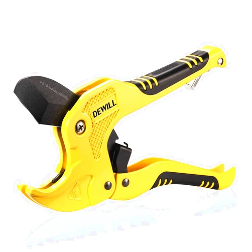 THINKWORK DEWILL Ratchet-type Pipe and PVC Cutter, One-hand Fast Pipe Cutting Tool, for Cutting1-5/8 inch PVC PPR Plastic Hoses and Pipe, Suitable for Home Working and Plumber