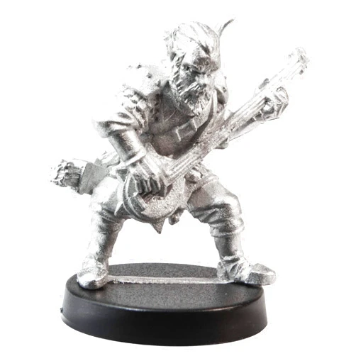 Stonehaven Miniatures Male Human Bard Miniature Figure, 33mm - 100% Pewter Metal - Includes Slotted Creator Base - for 28mm Scale Table Top War Games - Designed & Made in USA