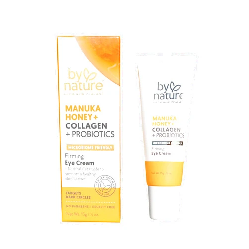 By Nature Eye Cream - Manuka Honey, Collagen, and Probiotics - Hydrating Under Eye Cream for Dark Circles - Skincare from New Zealand - .5oz