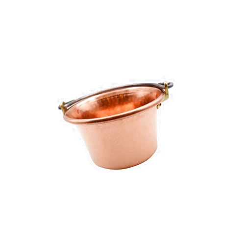 CREARTISTIC Made In Italy Polenta Copper Pot – 11.8 inch- 6.3 Qt – Traditional Pot - Handmade – Wrought iron arched handle – Rouded Bottom – Italian CookWare – For 9 people – Hammered Copper