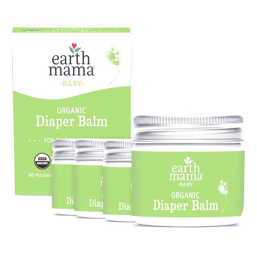 Earth Mama Angel Baby Earth Mama Organic Diaper Balm Multipurpose Baby Ointment | EWG Verified, Petroleum & Fragrance-Free with Calendula for Sensitive Skin, 2-Fluid Ounce (4-Pack)