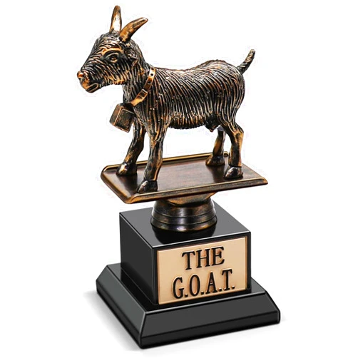 Flexzion The Goat Trophy Award - Greatest of All Time Funny Trophy for Adults, Engraved Plate with Statue, Unique Recognition Gift Plaque for Fantasy Sports, Employee, Teacher, Boss, Friend, & More
