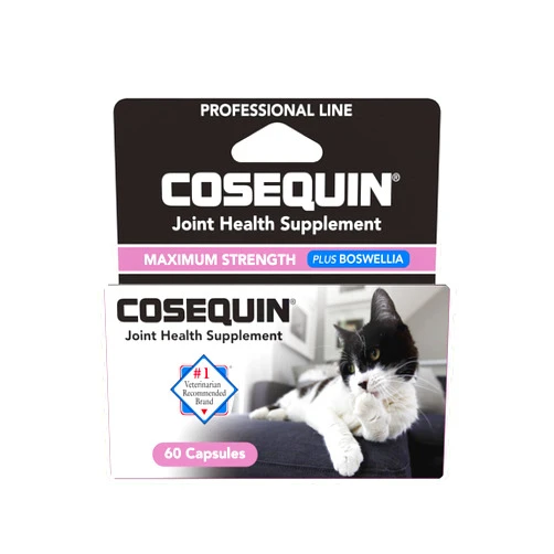 Nutramax Laboratories Cosequin® for Cats Maximum Strength PLUS Boswellia Capsules - Professional Line,Beige,60 Count (Pack of 1)