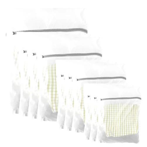 MDSXO 10 Pack Mesh Laundry Bags for Delicates with Non Rust Zipper- MDSXO White Laundry Bags Mesh Wash Bags, Easy Fit Bra, Sock,Lingerie,Sneaker,Baby Laundry for Washing Machine Travel Storage[1XL/3L/3M/3S]